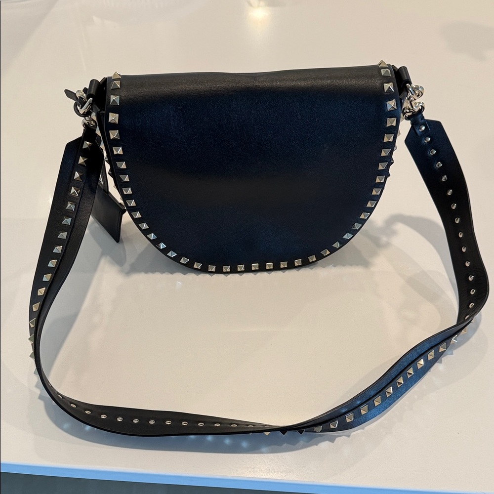 Valentino Black Studded Crossbody Bag